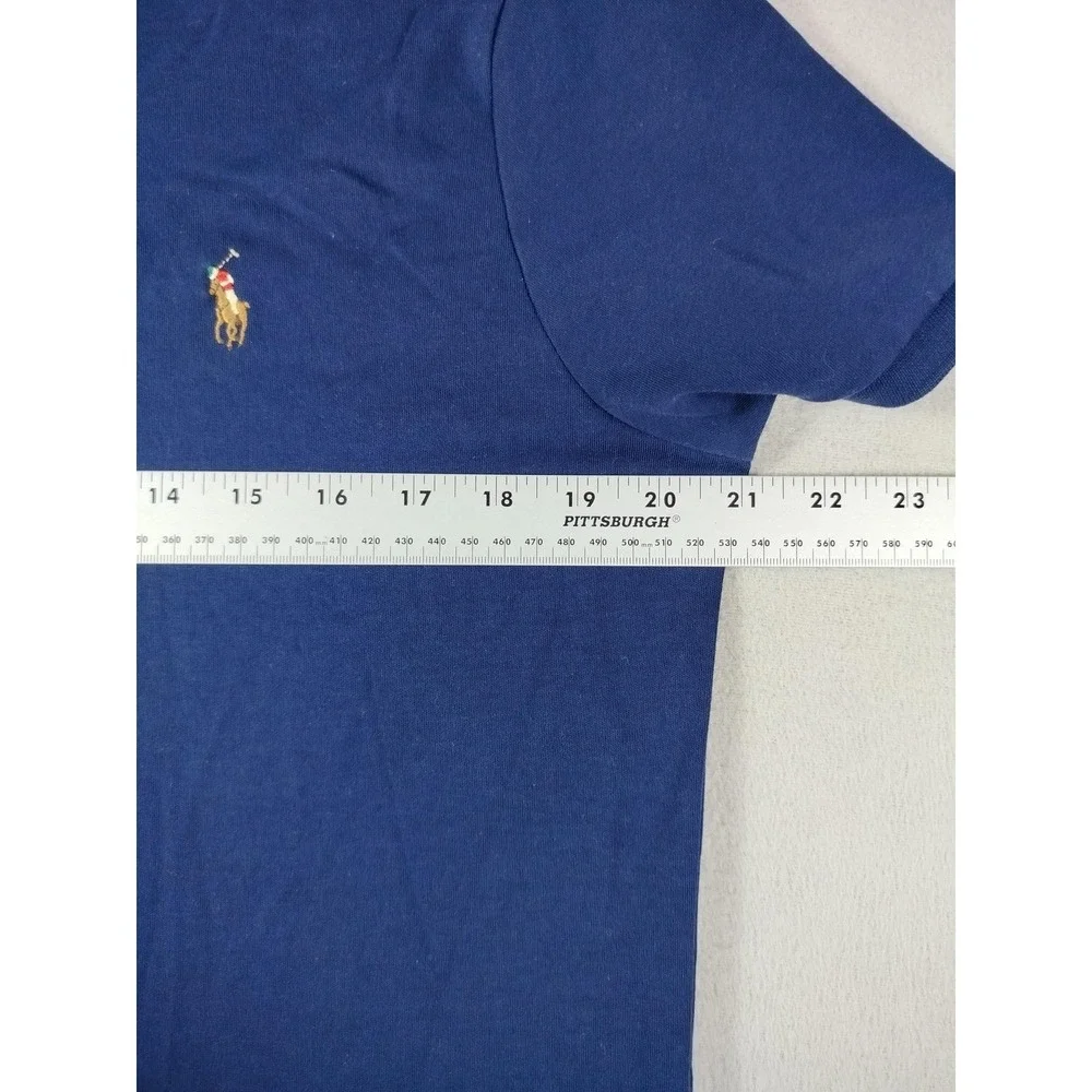 Polo Ralph Lauren Polo Shirt Mens Medium Blue Custom Slim Fit Pony Cotton Casual